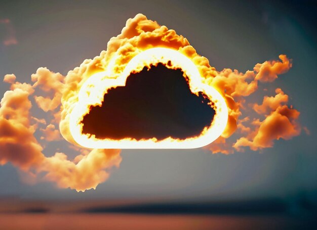 Photo a cloud with a bright sun behind it