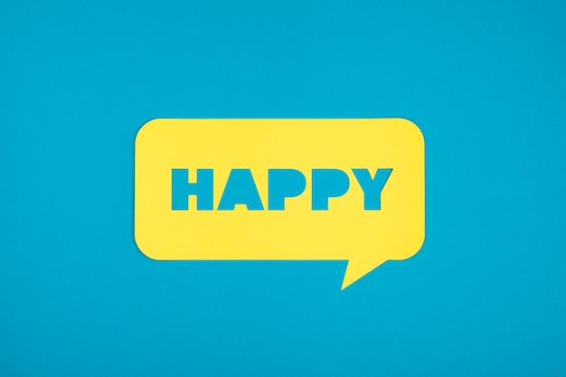 Photo cloud with happy word cutout