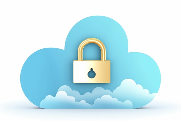 A cloud with a padlock on it