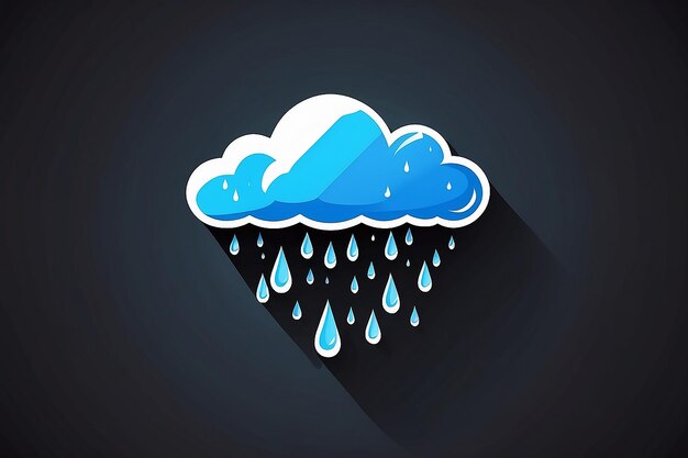 Photo cloud with rain weather vector icon