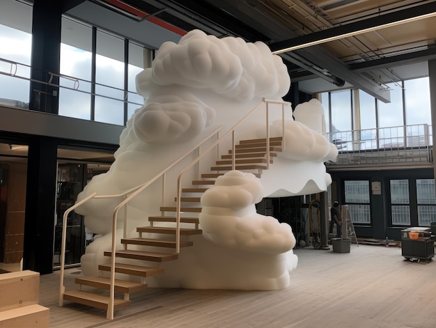 Cloud with stairs that have been set to go up generative ai