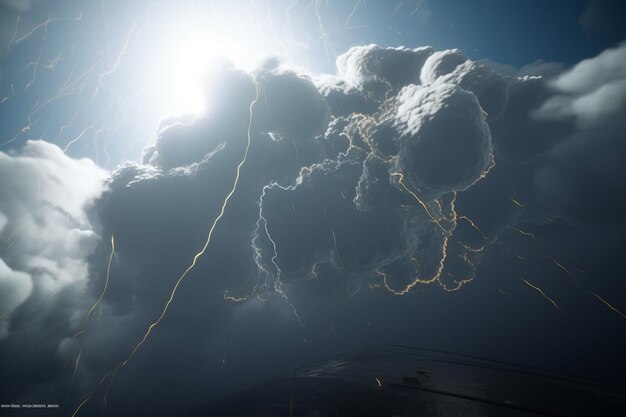 太陽が照りつける雲