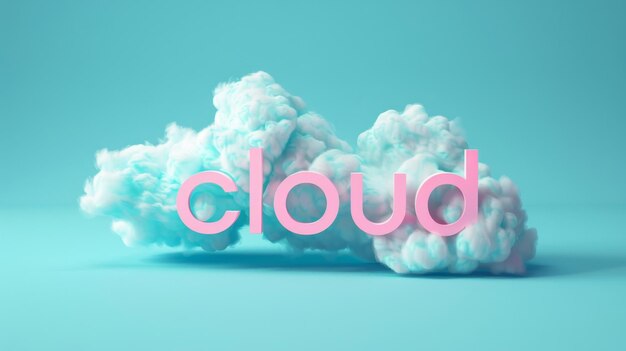 Photo a cloud with the word cloud written in pink