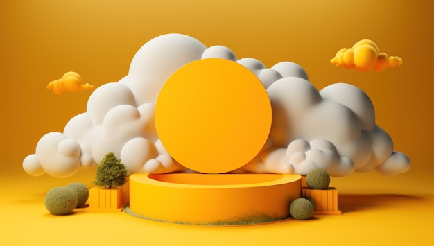 Cloud on a yellow circle