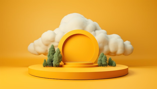 Cloud on a yellow circle