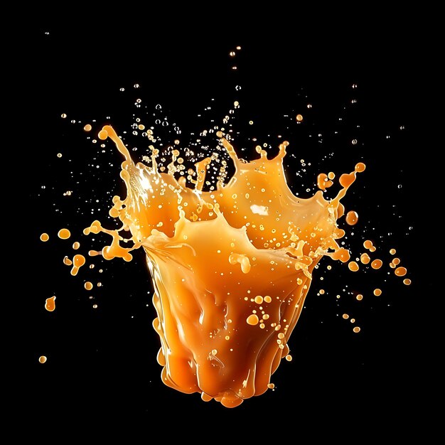 Photo cloudberry juice burst with orange thick fluid a syrupy cons texture effect for decor banner post