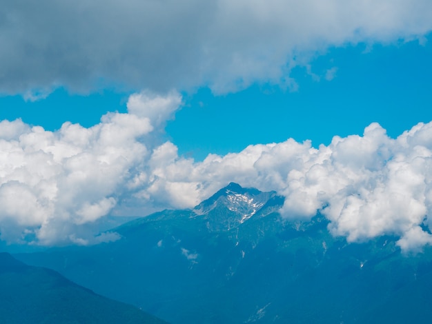 Clouds are high in the mountains