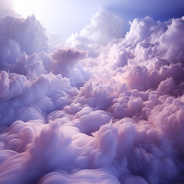 Clouds are in the sky with a bright sun shining through them generative ai