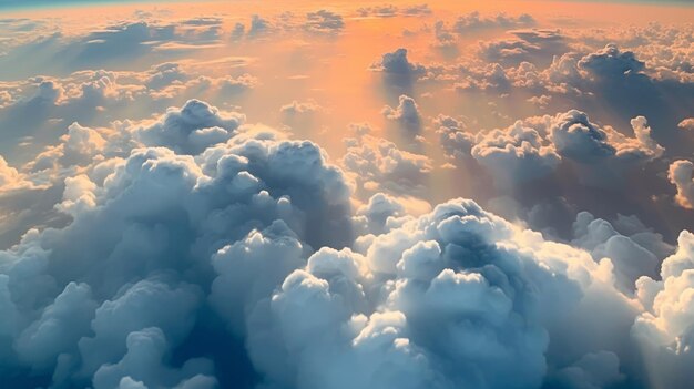 Clouds as seen from the window of an airplane Generative AI