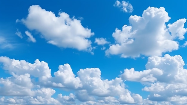 青い空の背景の雲がAIを生成する