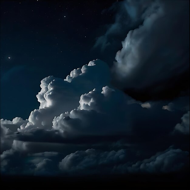 AI에 의해 생성된 아름다운 어두운 밤의 구름