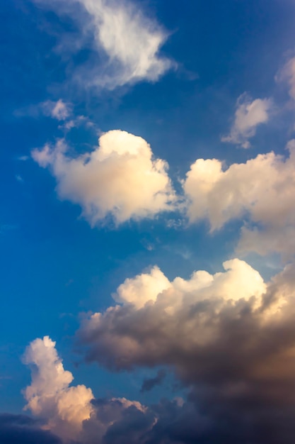 Clouds in the blue sky background