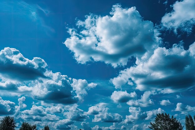 Clouds and a blue sky make up the backdrop