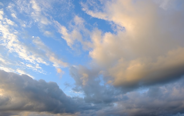 Clouds in blue sky and sunlight