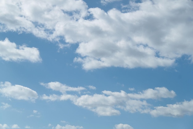 Clouds in the blue sky on a sunny day Sunny sky background