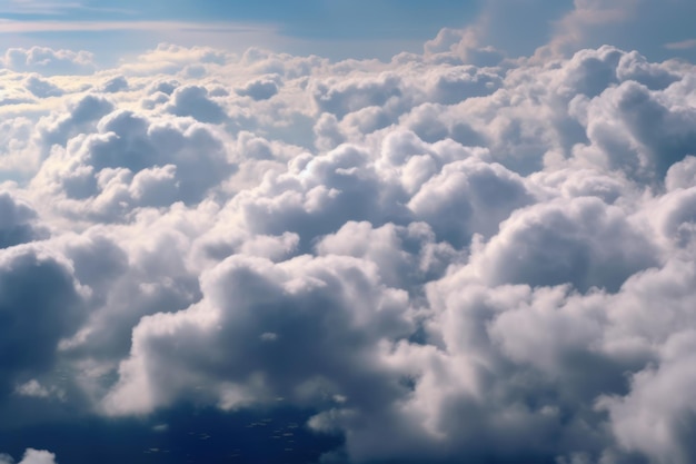 Clouds above a blue sky at sunset view of clouds through high plane clouds on a sunny day