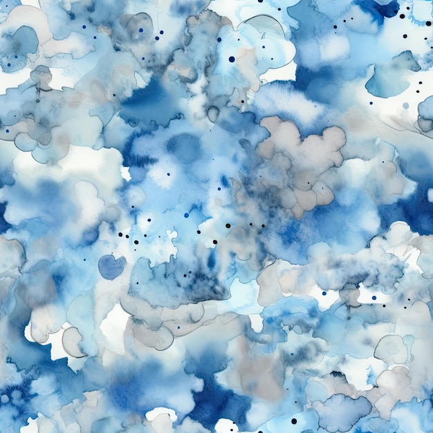 Clouds Floral scrapbooking background watercolor aquarelle frame design seamless