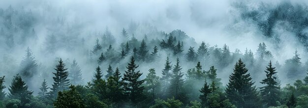 Clouds in the forest banner