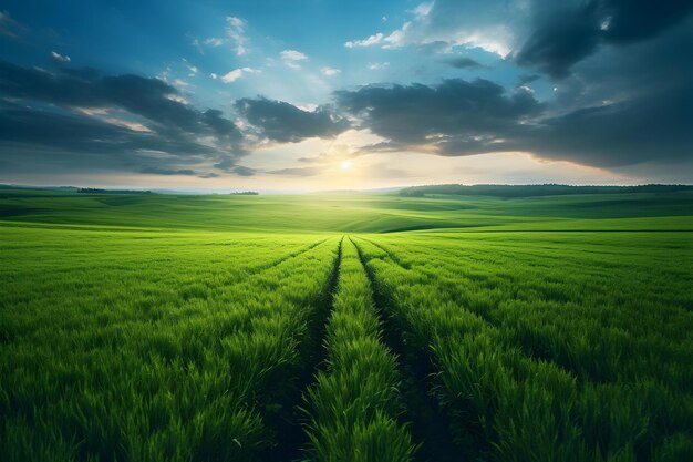 Clouds Green Grass Field Photography