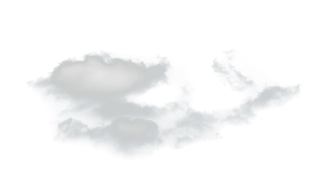 白い背景に孤立した雲