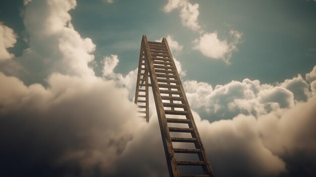 Clouds and ladder Business and career Growth Generative Ai