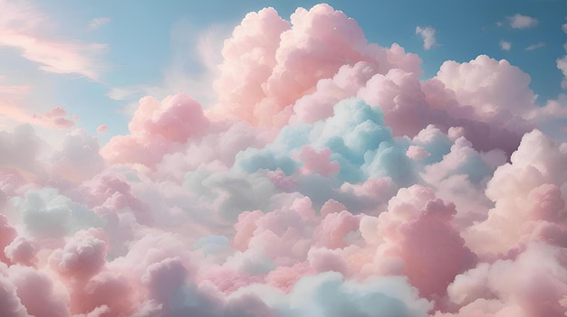 Clouds made from cotton candy