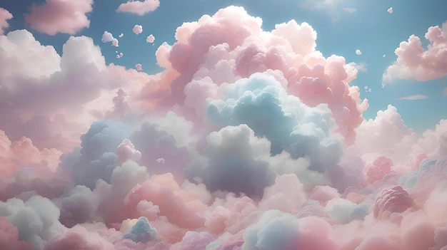 Photo clouds made from cotton candy