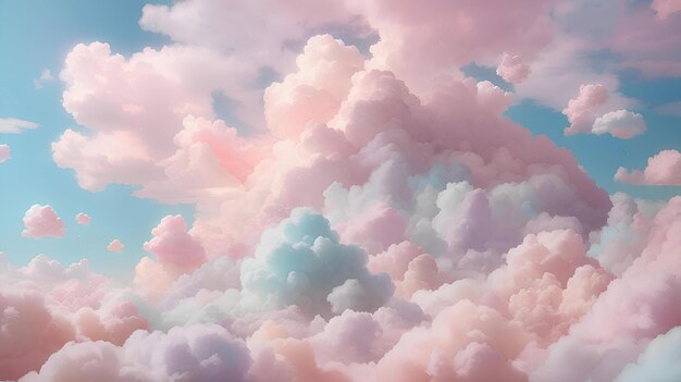 Clouds made from cotton candy