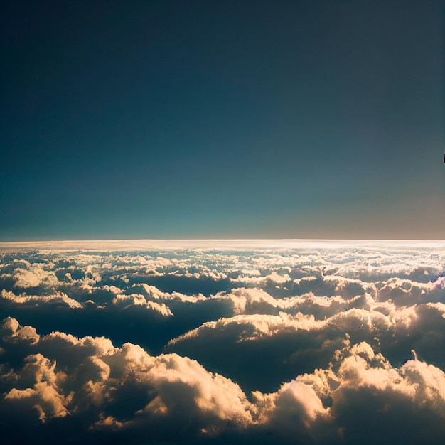 山頂の間の雲