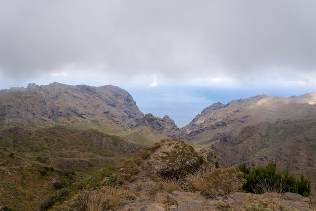 Clouds over the mountains on the island of Tenerife