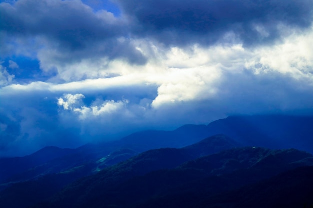 clouds in the mountains