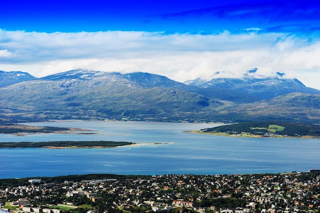 Clouds over the Norway mountains landscape background hd