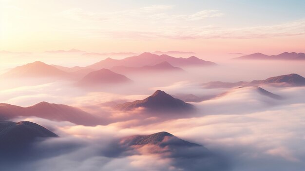 写真 雲が山を覆う ゲネレーティブ・アイ