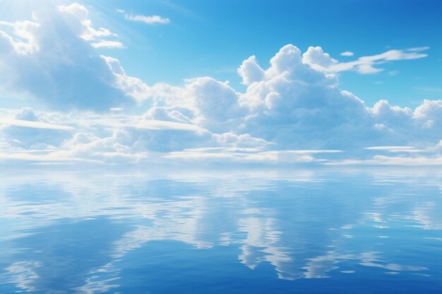 Clouds reflected in sea water