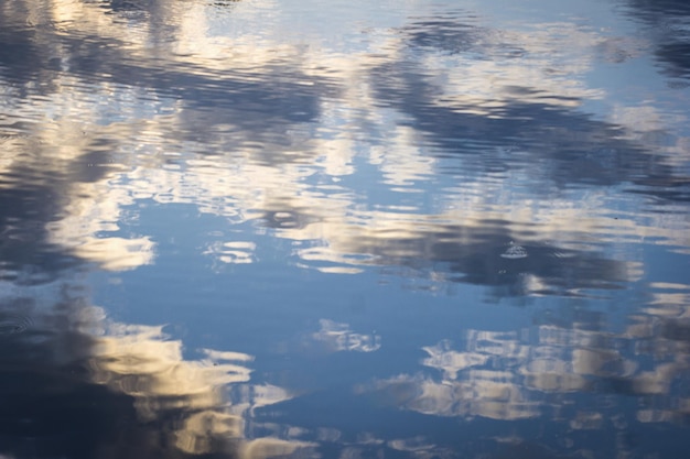 Photo clouds reflected in the water