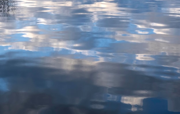 Photo clouds reflected in the water