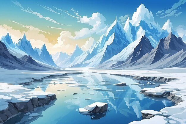 Clouds River Sligachan Ice Abstraction 1 stock illustration