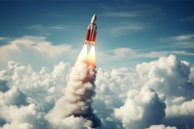 Photo clouds rockets soar