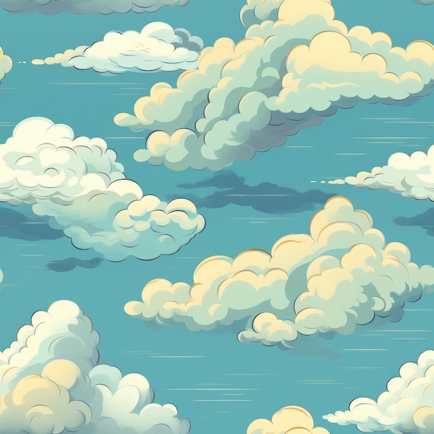 Photo clouds seamless patterns