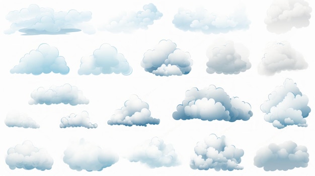 Nuvole insieme di elementi illustrazione generata da ai
