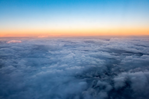 Clouds in the sky airplane