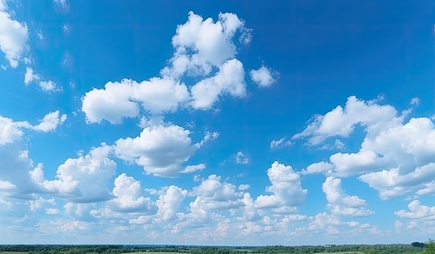 野原の上の空に浮かぶ雲