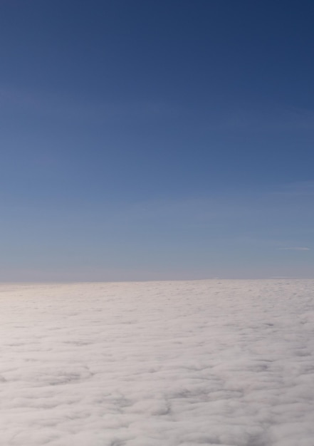 Clouds in the sky from a bird's eye view