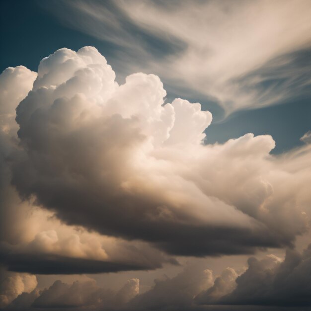 Clouds in the sky with a dog on the left