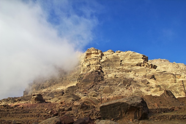 Clouds in Tawila village in mountains Yemen