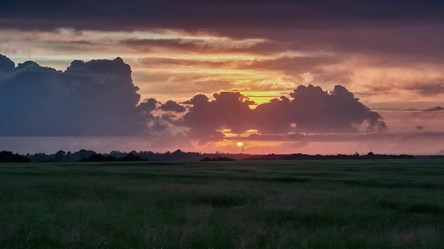 雲の夕暮れの時間