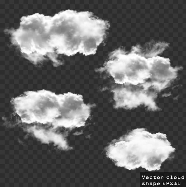 Photo clouds vector set cloud shapes illustration