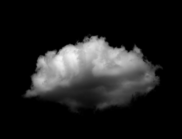 Белые облака для дизайна на изолированных элементах черном фоне.