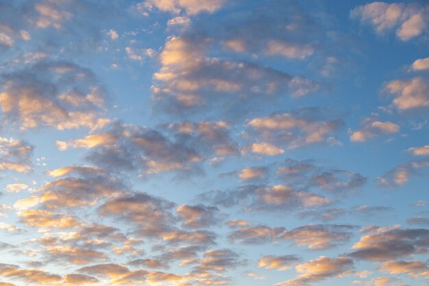 青い空を背景にエキゾチックな細長い形の雲