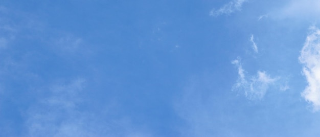 Cloudscape Blue clear sky and white clouds wide panorama The vast blue sky and clouds sky